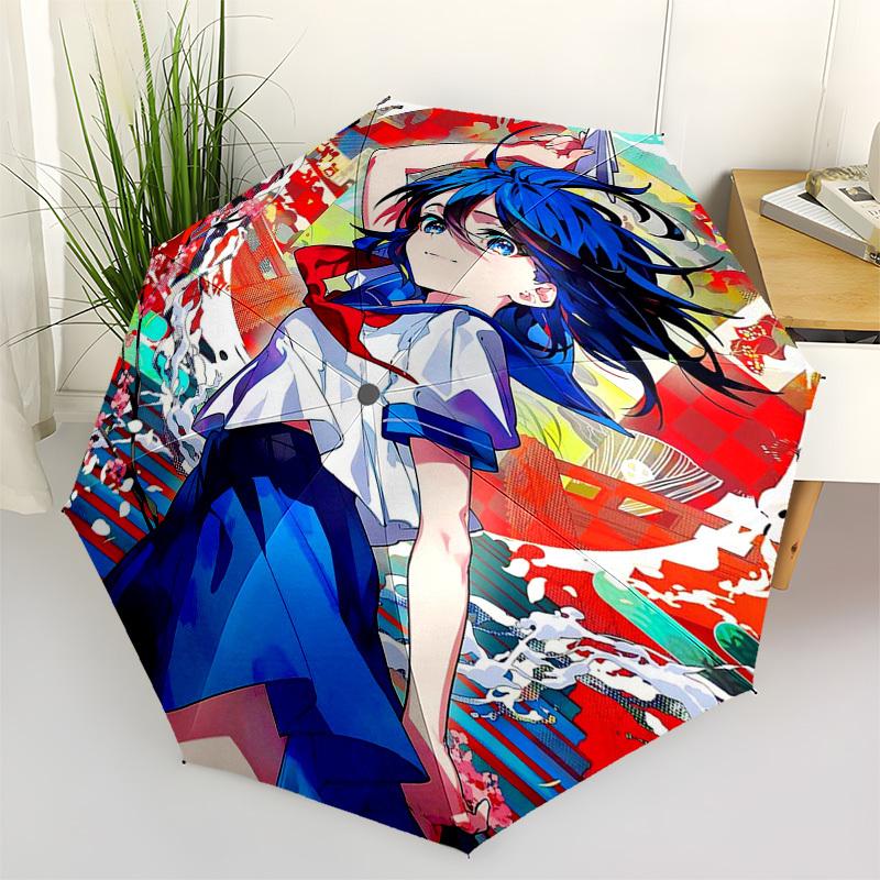 

1pc Anime Character Outdoor Umbrella - Automatic Opening/Closing - Portable 3-Fold Design - 8-Rib Iron Frame - Festival Gift for Fans, Travelers,