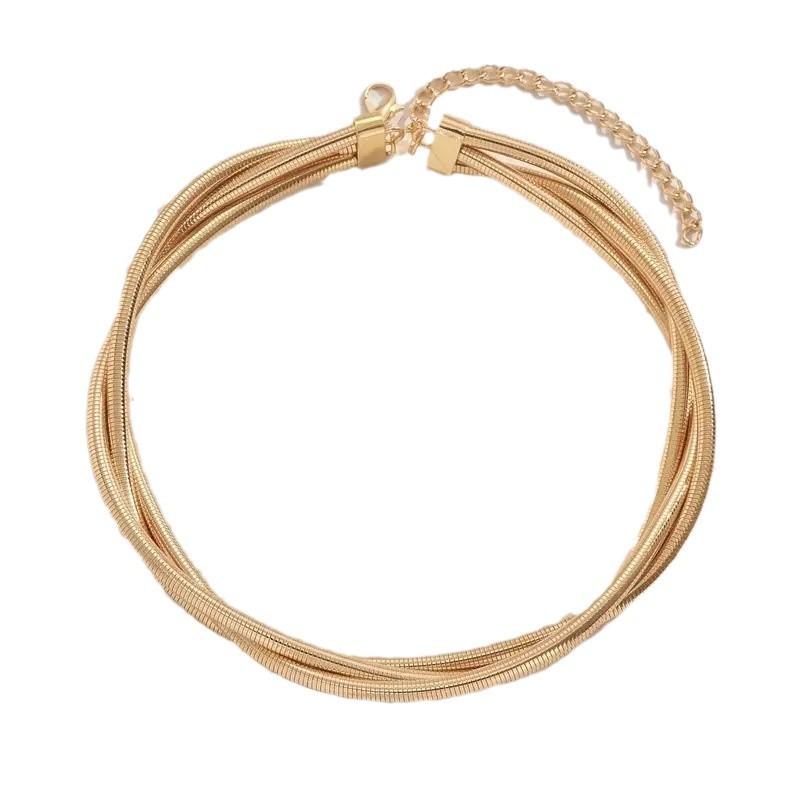 Cold Wind Wrapped Snake Bone Metal Necklace Personality Exaggerated Collarbone Chain