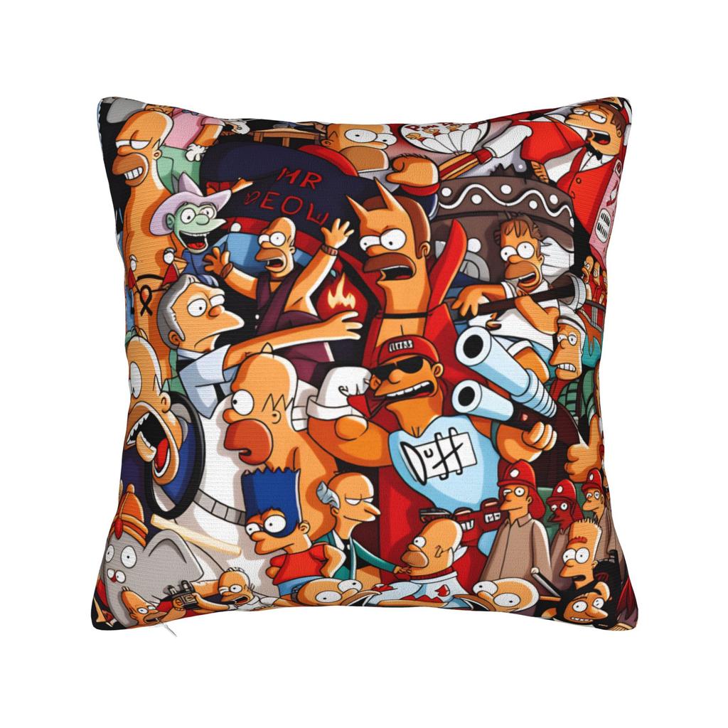 Pillow Cover SSimpsons Family Haunted House Halloween  Vintage Pillow Case For Sofa Bedroom Home Decor Pillowcases