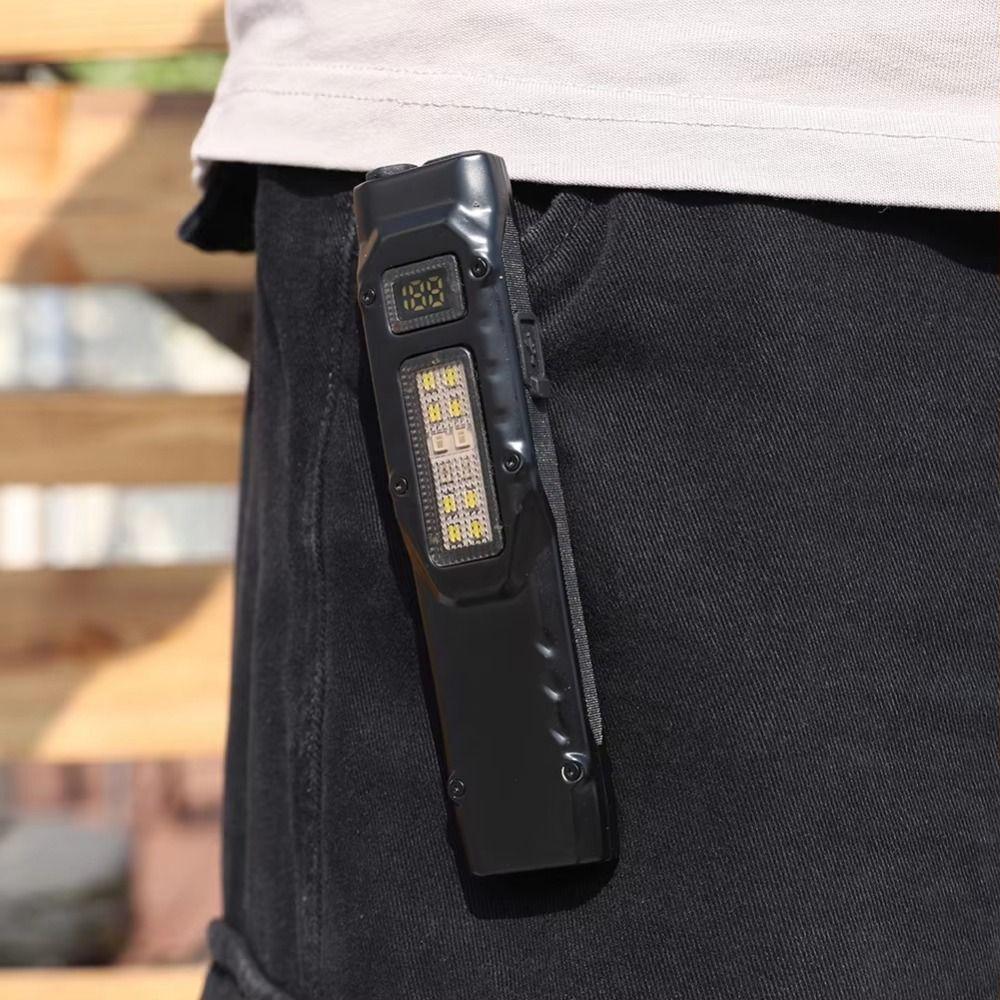 Digital Display LED Ultra-thin Flashlight Portable IPX4 Waterproof Slim Pocket Flashlight long battery life with Pen Clip