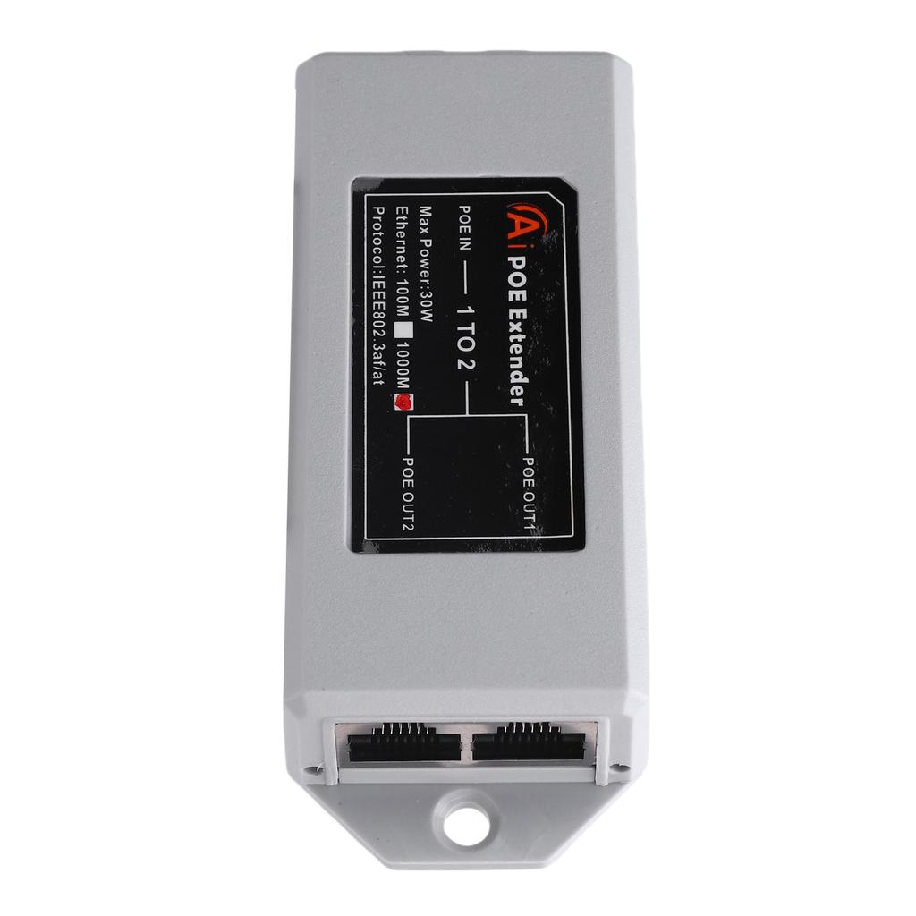 1 in 2 Out Gigabit POE Extender 1000Mbps Long Distance Transfer Plug and Play Space Saving For Home Hotel