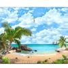 Blue Sky White Clouds Seascape Coconut Trees Decor Living Room 3d Wall Murals Wallpaper