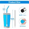 Stainless Steel Straws for 20 oz YETI Tumbler, 4 Pcs Metal Straws Reble with Silicone Tip for 20 oz Stanley Cup and 16 oz Glass Cups(Color 1)
