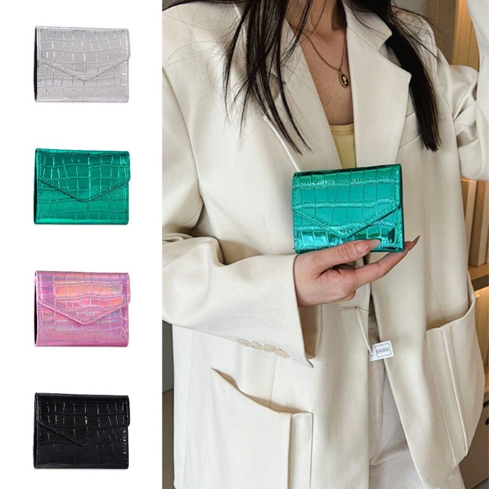 Ultra-thin Laser Women's Wallet Large Capacity Multi-card Slot Card Holder PU Leather Portable Photocard Bag Outdoor