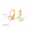 French Retro French Buckle Size Pearl Earrings Stainless Steel Earrings