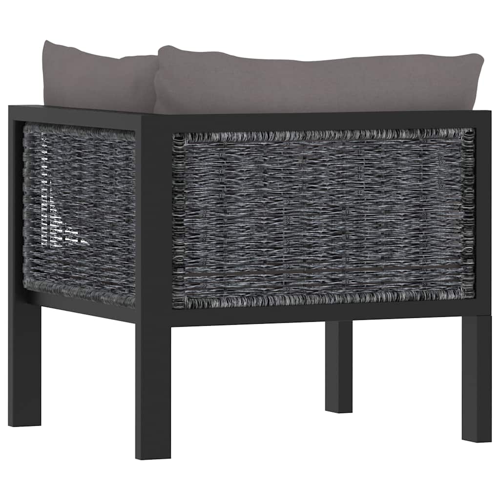 Corner Sofa Module with Left Armrest Poly Rattan Anthracite