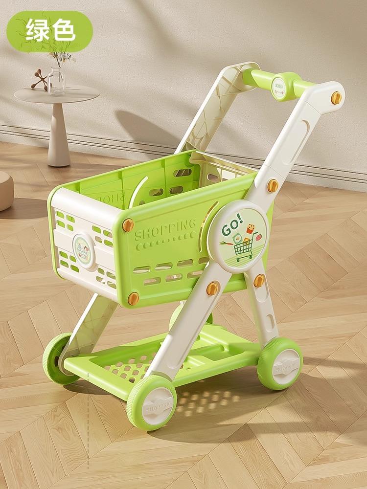 

Детский игровой супермаркет, магазин товаров повседневного спроса, маленькая тележка для покупок, игрушки зелёный