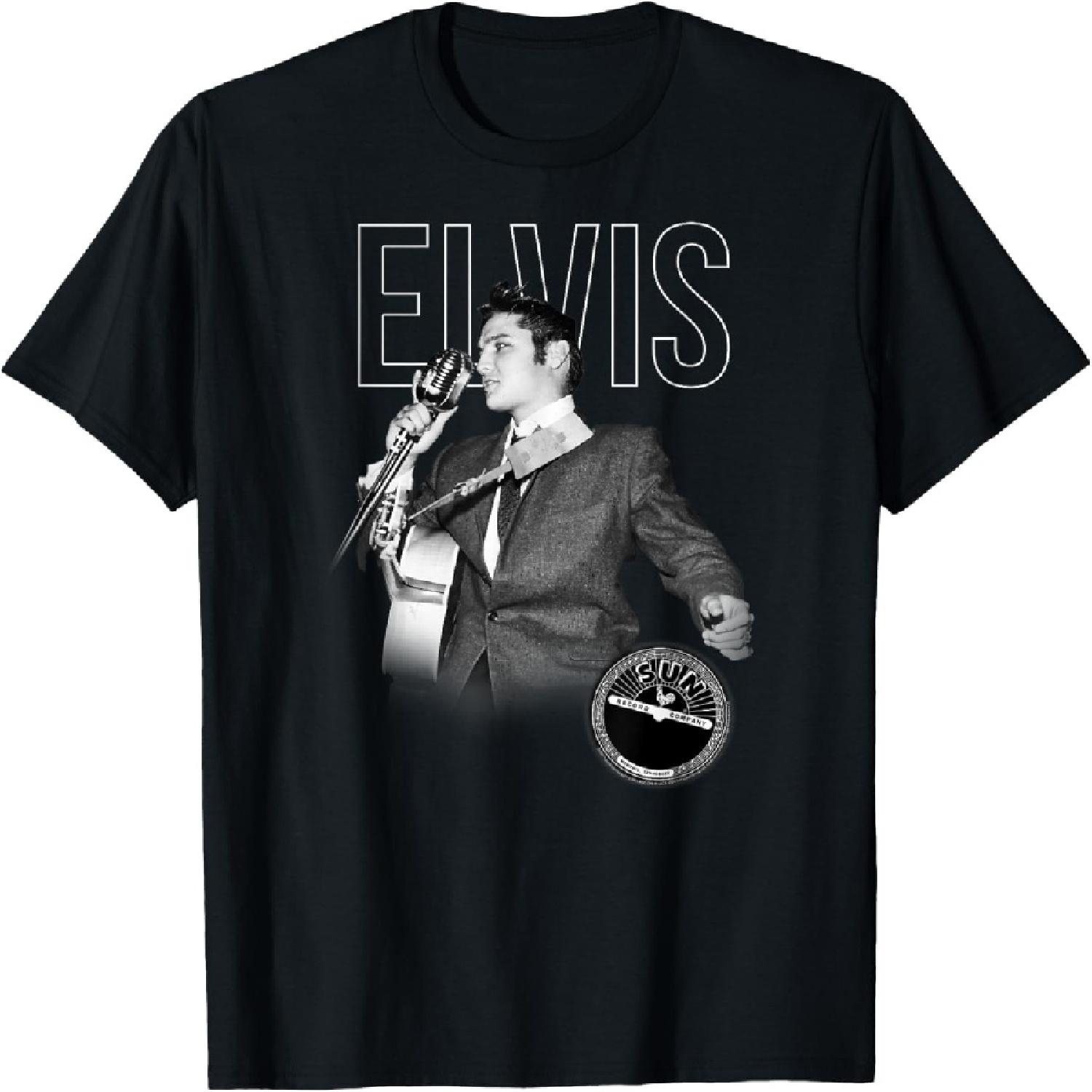 Elvis Logo Portrait King of Rock n Roll Music T-Shirt XXXXXL разноцветный