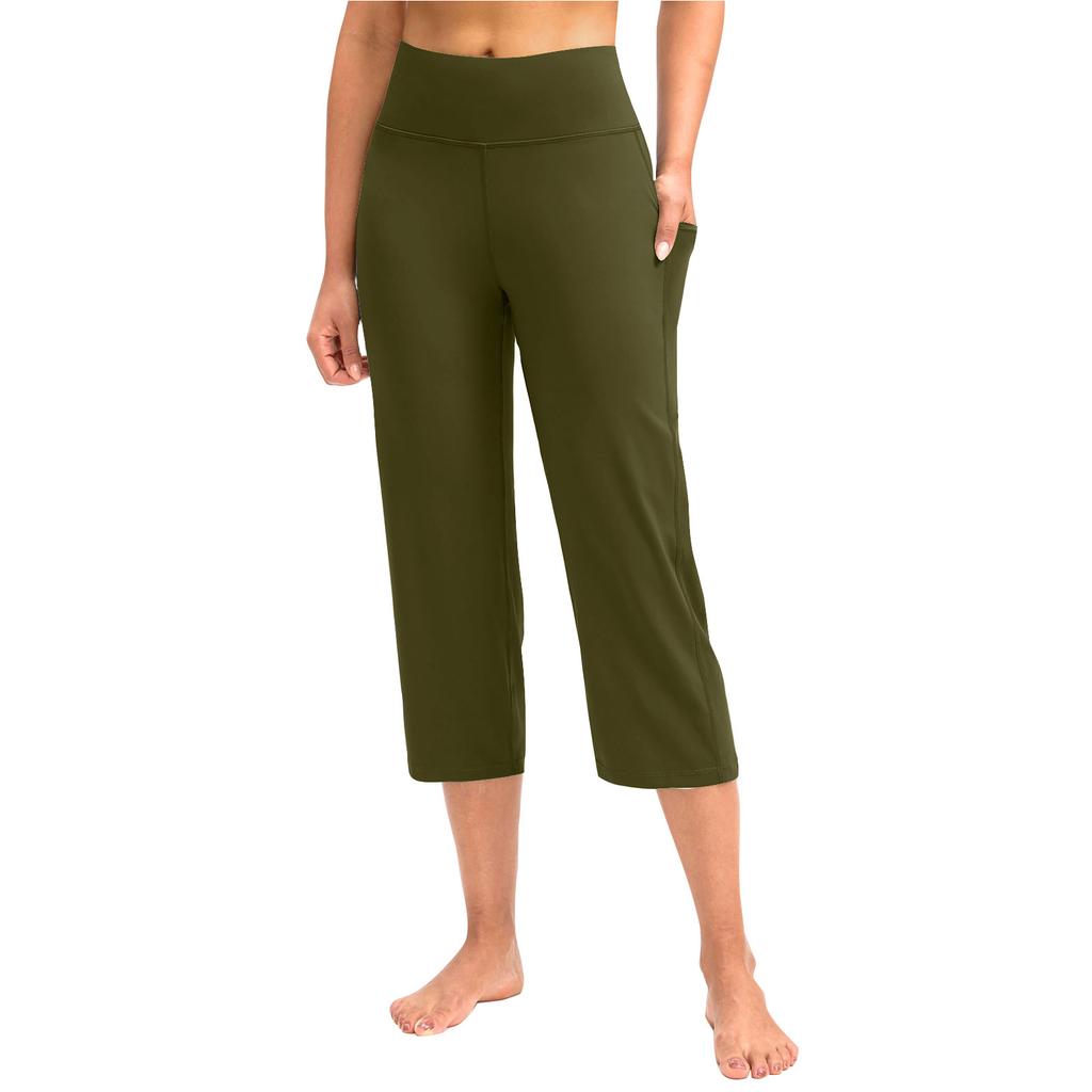 Women Yoga Capris with Pockets High Waist Stretch Athletic Cropped Pants for Workout and Leisure Activities