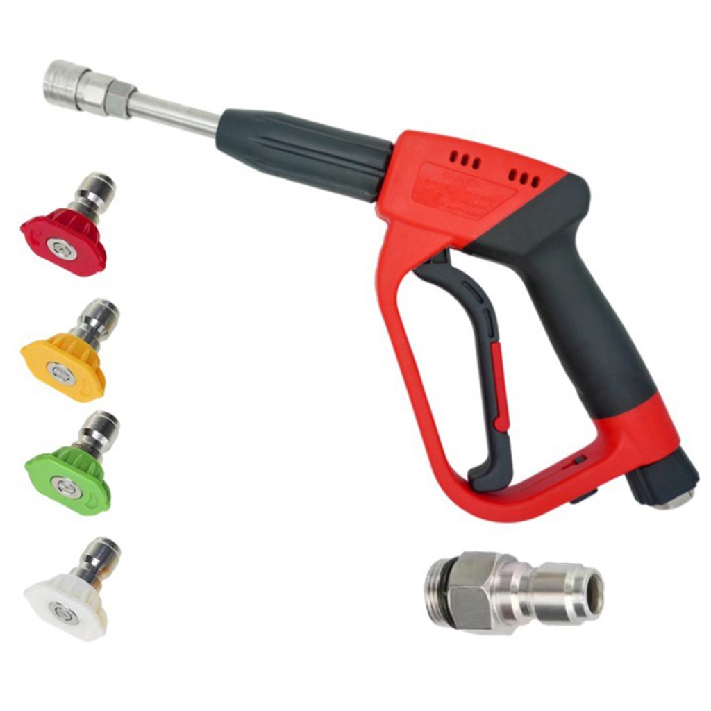 Garden Hose Nozzle Sprayers with Foam Cannon High Pressure Water Hose Nozzle with 4 Spray Nozzles Tips for Washing