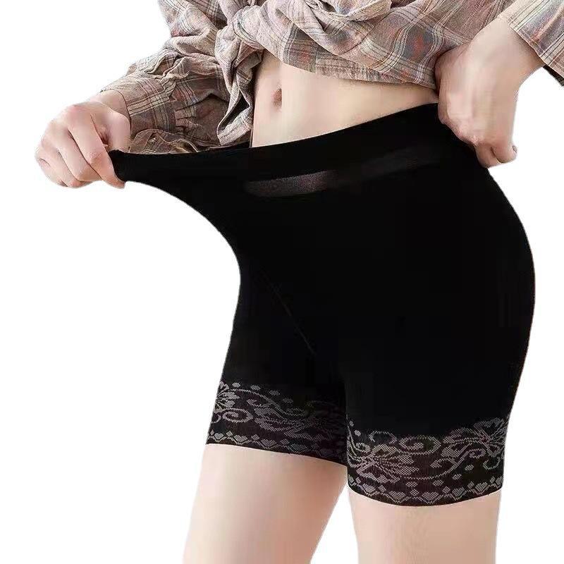 Women's Plus Size Pineapple Print Anti-Wolf Safety Garters & Ultra-Thin Summer Pantyhose