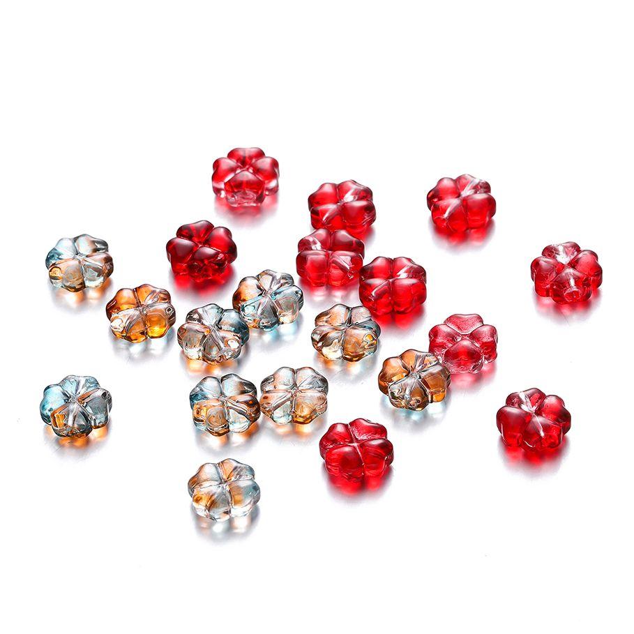 10/20pcs 10mm Czech Lampwork Crystal Flower Spacer Beads Flat Round Loose Beads For DIY Jewelry Making Supplies Accessories
