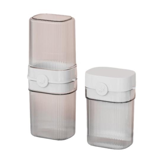 Mouthwash Cup Travel Portable Toothbrush Toothpaste Holder with Leak-Proof Sealing Cover All-in-one Travel Dental Kit