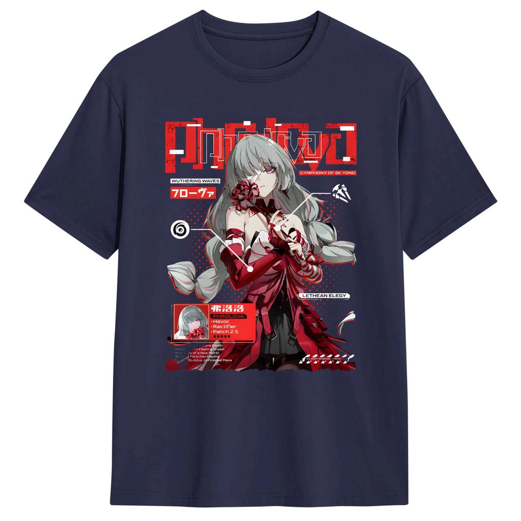 Wuthering Waves Characters Tshirt Summer Phrolova Fashion T Shirts Unisex Cotton Crewneck Plus Size Shortsleeve Streetwear Tops