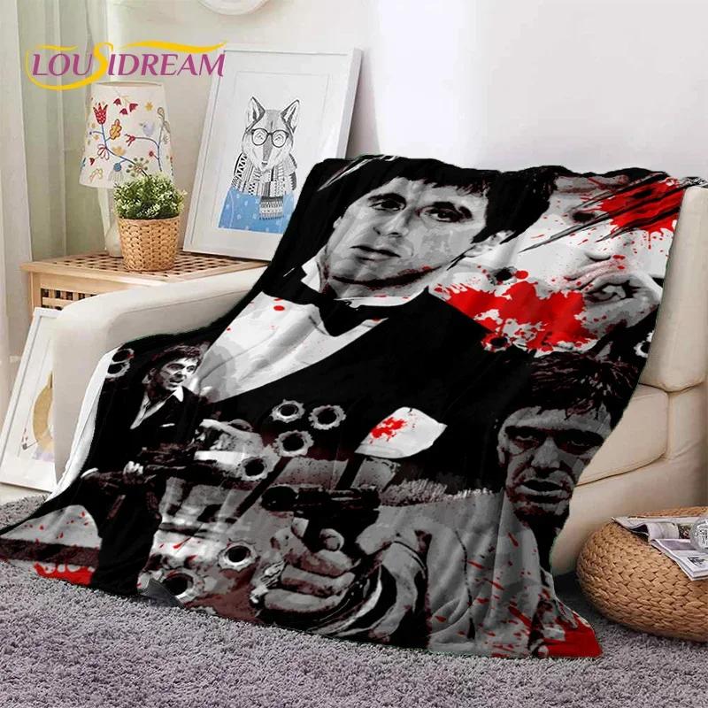 Scarface Tony 3D Printing Movie Soft Flannel Blanket for Beds Bedroom Sofa Picnic,Throw Blanket for Cover Outdoors Leisure Gift