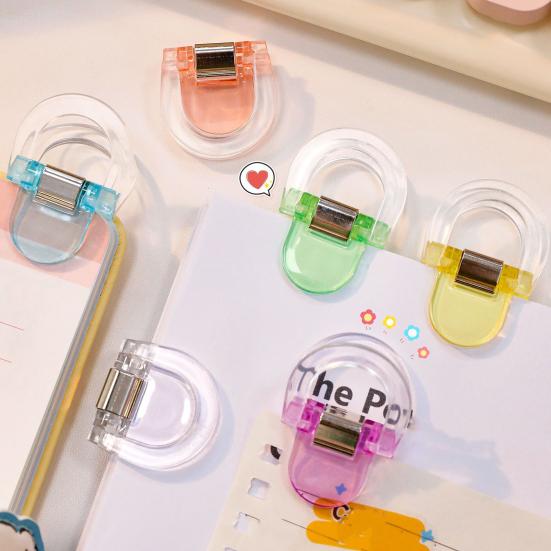 6/12Pcs Mini Transparent Binder Clips Colorful Book Holder Clip Long Tail Handbook Clips for Paper School Office Home