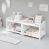 1PC Desktop Double Layer Storage Rack Rectangular White Organizing Student Desk Office Cosmetics Stationery