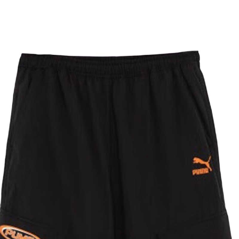 Puma Letter Print Lace-Up Mid-Rise Straight Leg Cargo Pants Women Pants Black 627179-01