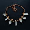 Clear Quartz Handmade Gemstone Necklace, Copper Electroformed Necklace Antique Jewelry, For Engagement Gift