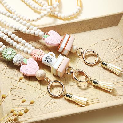 Lehrer Lanyard mit ID-Halter, Holzperlen-Lanyard für Schlüssel, Super süßes Boho Breakaway Lanyard für Frauen