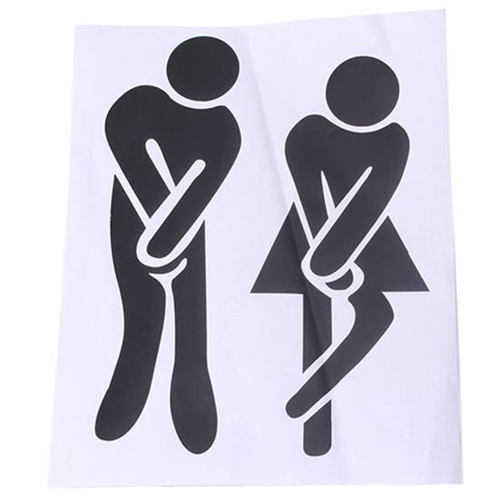Cute Man Woman Washroom Toilet WC Bathroom Door Sticker
