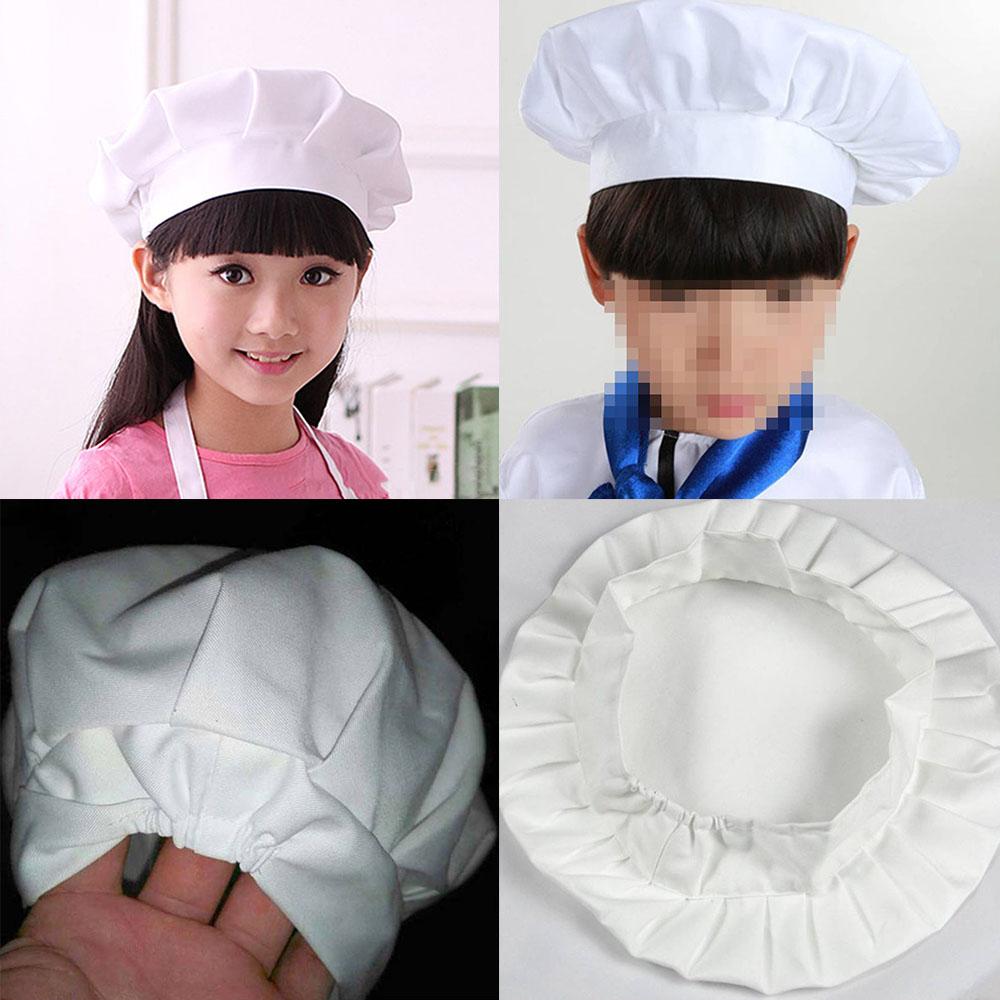 Chapeau de Chef Blanc Élastique pour Bébé Enfant pour Fête Cuisine Pâtisserie Costume Casquette Gorro Cocinero Blanco Rapide