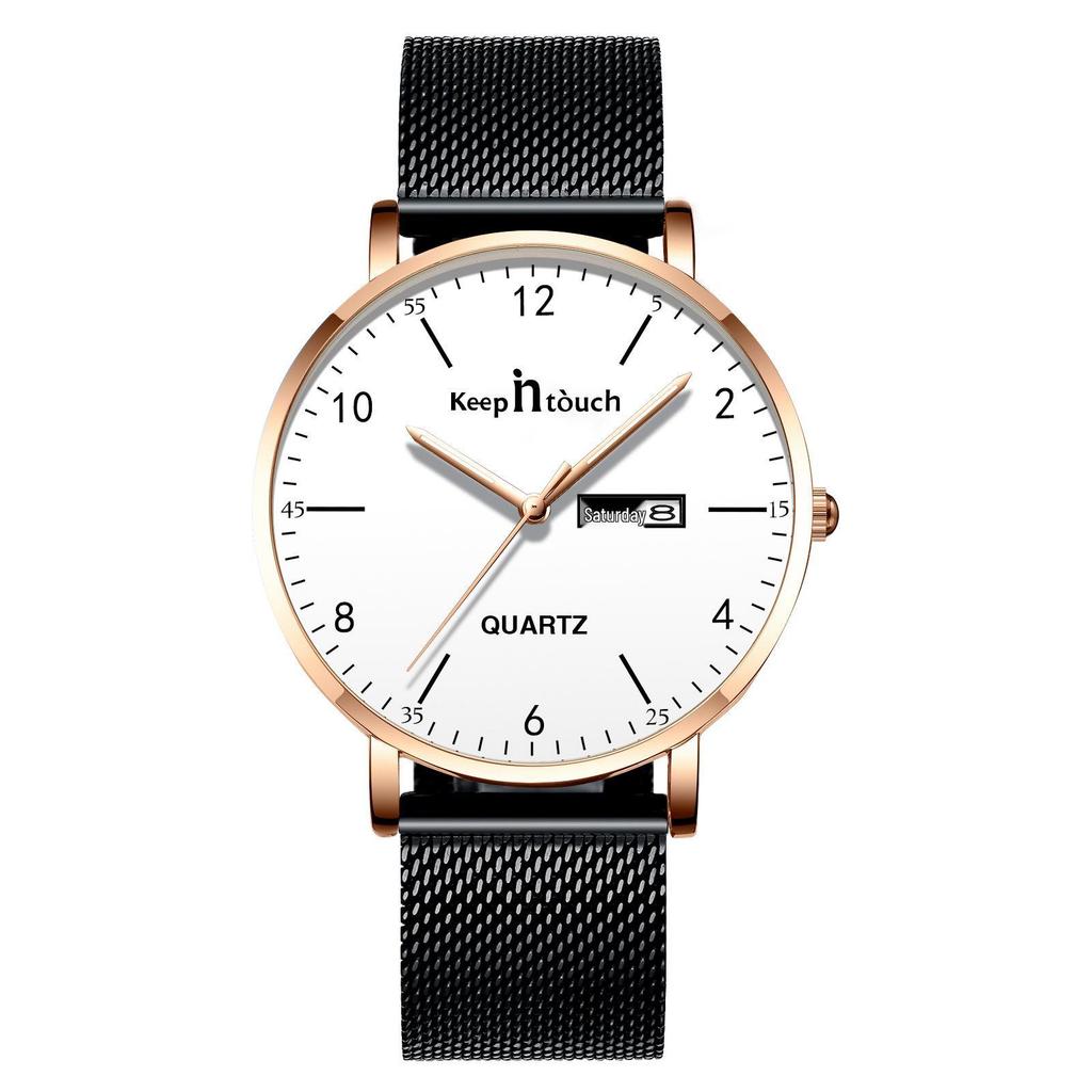 Men's Silent Ultra-Thin Luminous Waterproof Quartz Watch for Teens