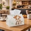 1pc Cute Minimalist Aesthetic Tissue Box Multifunctional, Cow Character Illustration Suitable for Home, Parties, And Car Decoration. This Decorative T