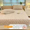Plush Embossed Bedding with Mattress Protector, Simple Pattern Fitted Sheet, Single/Queen/King Mattress Cover Sábanas Para Cama
