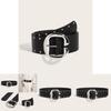 Style Rivet Leather Belt With Metal Buckle For Street Fashion And Casual Wear