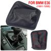 Auto řadící páka Manuální řadicí botka černá kožená botka plastový rám pro BMW E30 E36 E39 E46 E81 E82 E87 E88 E90 E91 E92