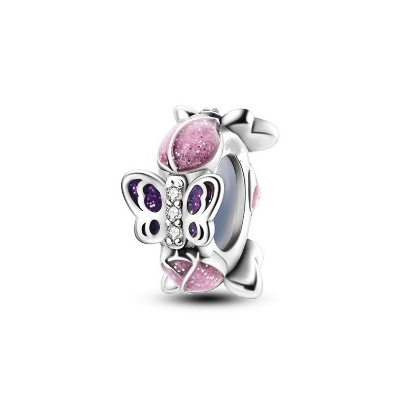 S925 Silver Flower Beaded Pendant Charm Jewelry Accessories for Bracelet Necklace DIY Craft Supplies