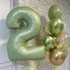 40inch Olive Green Digital Foil Balloons Number 0 1 2 3 4 5 6 7 8 9 Kids Adult Birthday Wedding Party Decorations Baby Shower