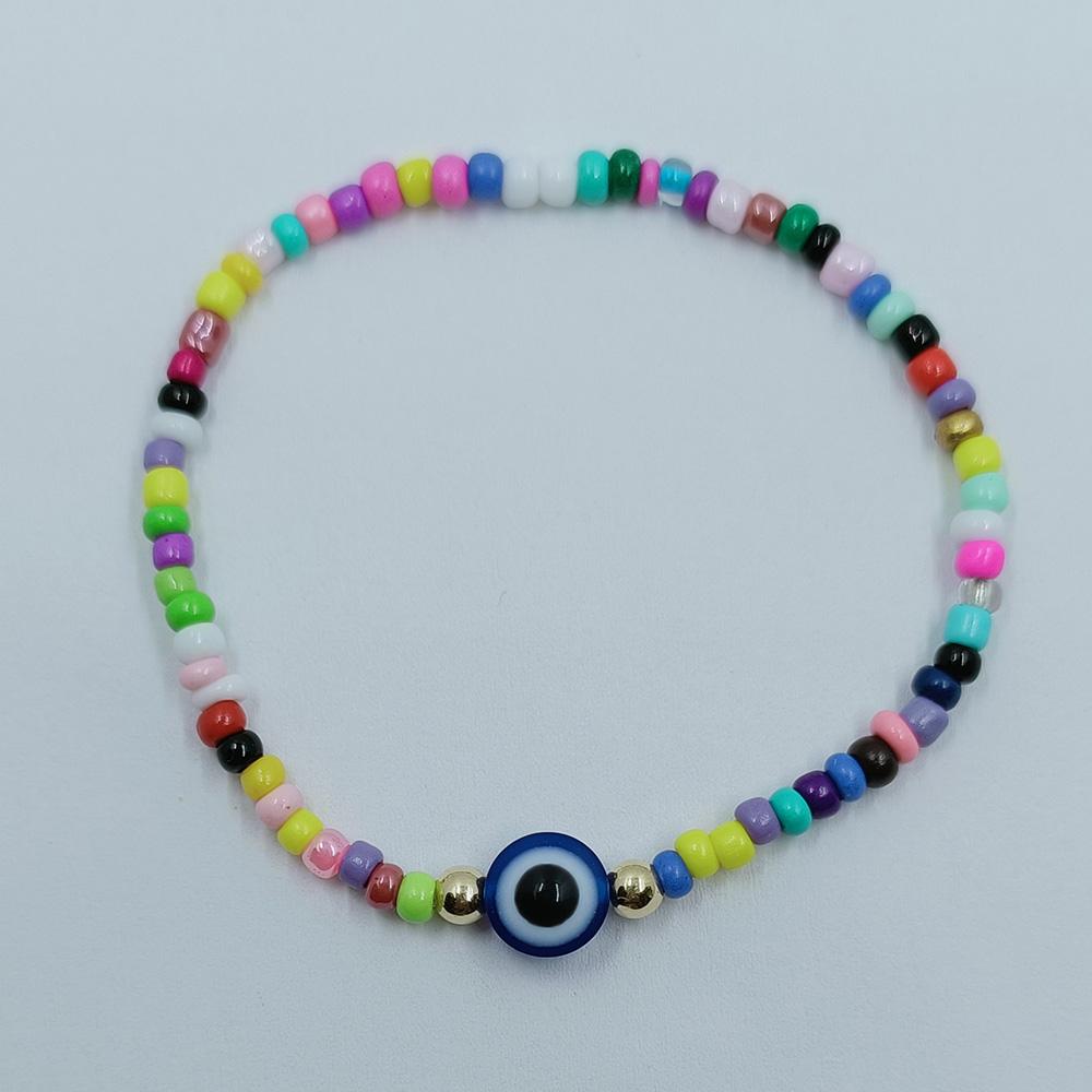 Colorful Beaded Bracelet Rainbow Friendship Bracelet Elastic Stretch Letter Beaded Bracelets for Kids Girls