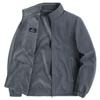 Autumn 2025 Men's Double-Sided Nylon Stand Collar Jacket - Loose Fit with Plush Lining for Middle-aged and Elderly