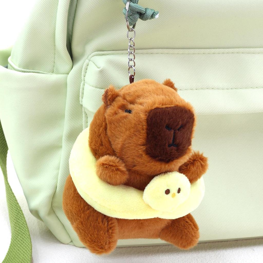 Capybara Plush Keychain: Cute Pull-out Toy & Internet Celebrity Pendant Charm