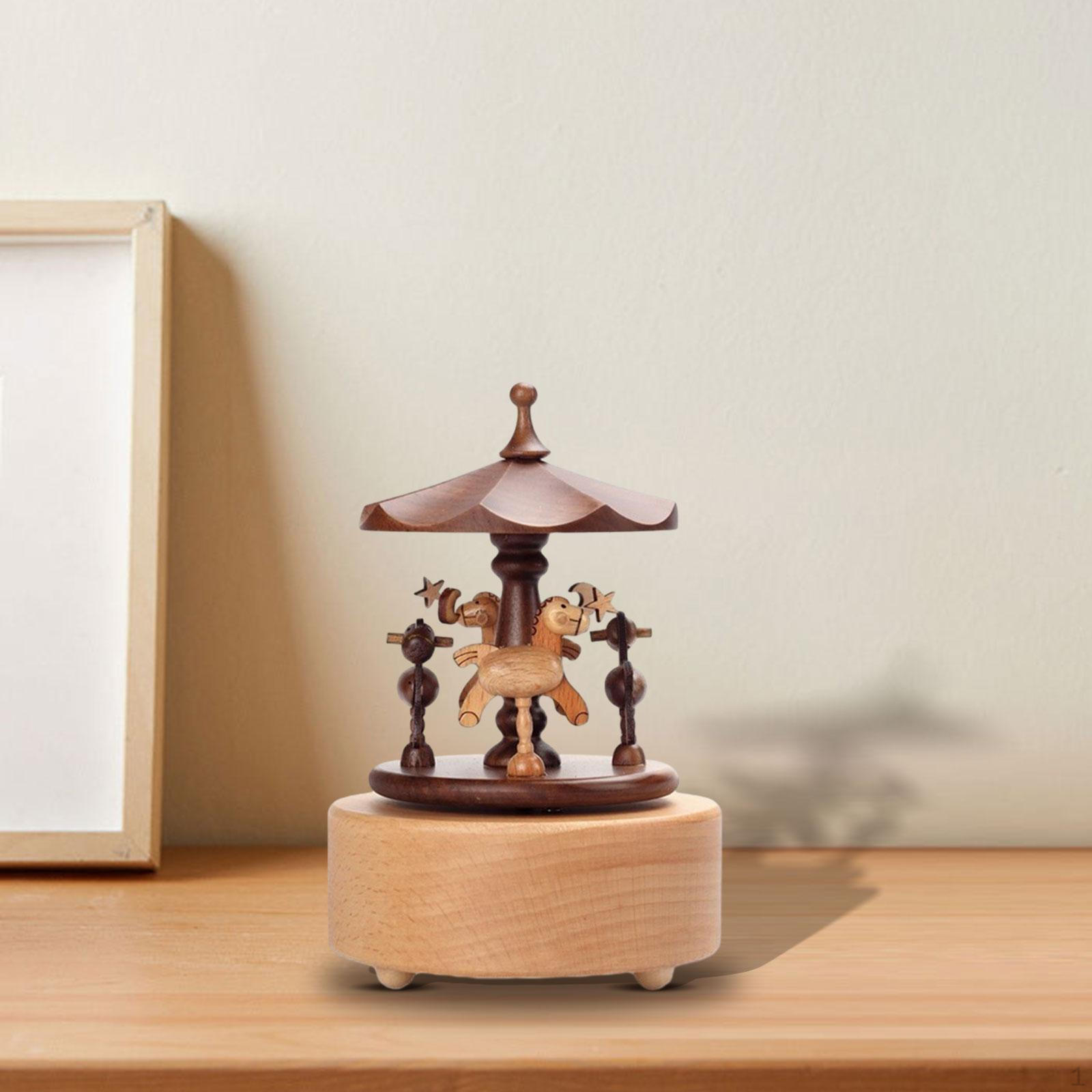 

Карусель Музыкальная Шкатулка Домашний Декор Заводная Игрушка Деревянная Лошадь Ручной Работы Из Дерева Музыкальный Для