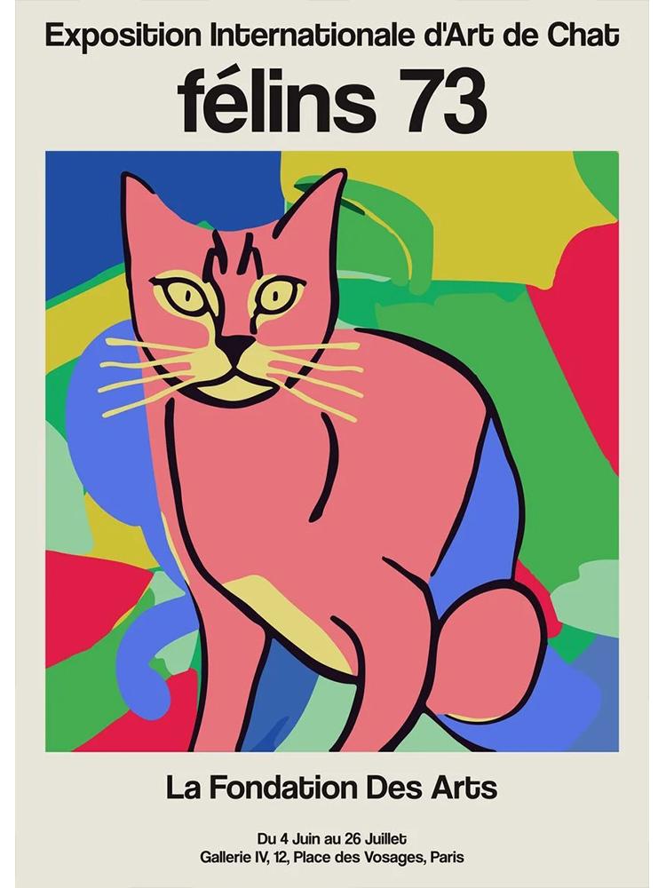 

Минималистичный портрет кошек, блюз и джазовый фестиваль, постер, холст, картина, абстрактное настенное искусство для гостиной, украшение дома 40x50cm No Frame