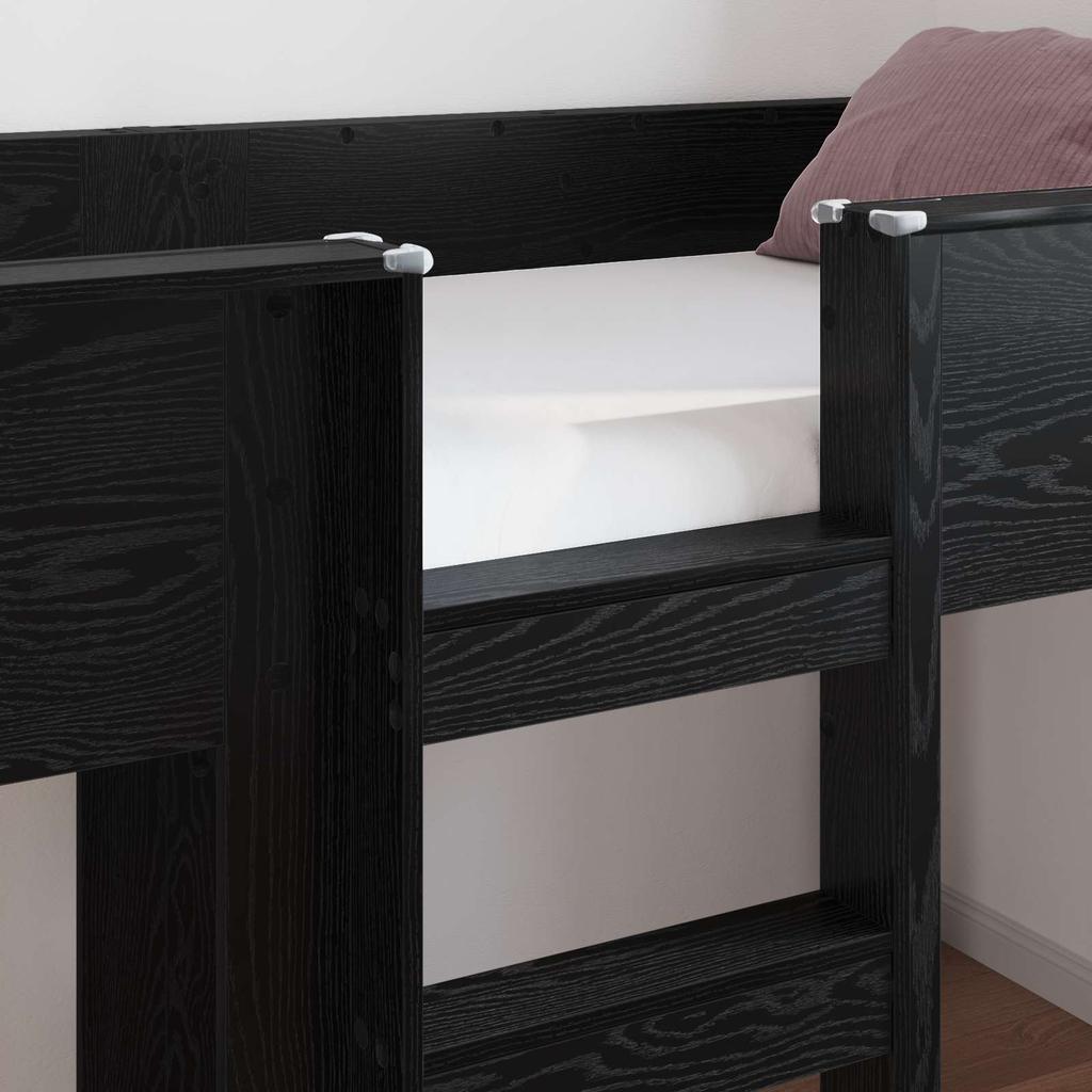 Bunk Bed for Kids Black Oak Effect 80 X 200 Cm