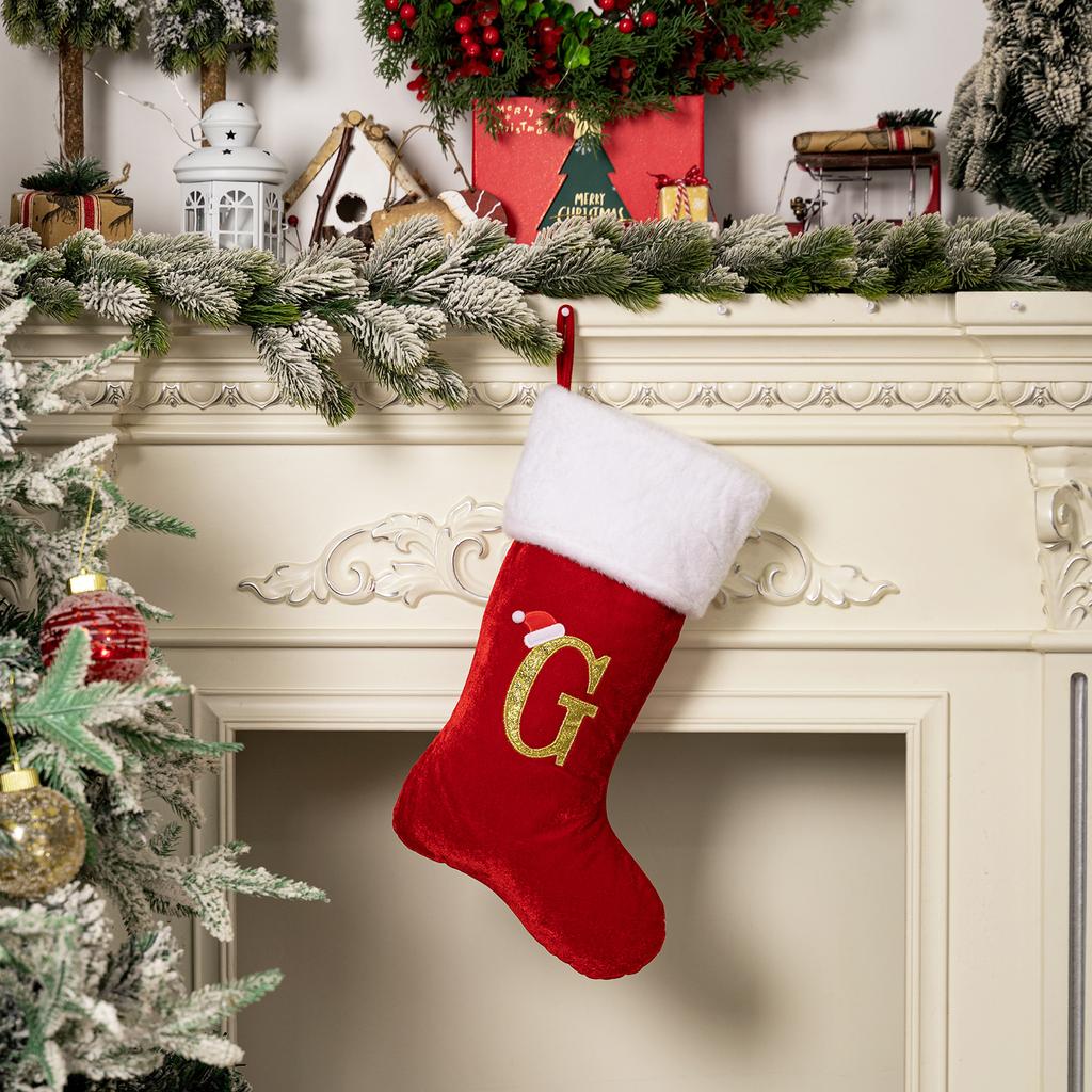 Christmas Home Decoration Red Premium Canary Letter Socks Festive Creative DIY Room Xmas Tree Decoration Christmas Gift Socks