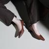 Krazing Pot Cow Skin Square Toe Stiletto Med Heels Summer Shoes Big Size 41 Concise Style Women Shallow Pumps