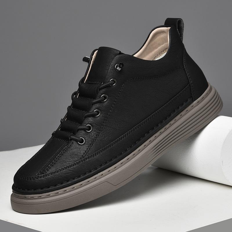 Men's Shoes 2025 Summer New Teenagers Daily Lace-up Free Platform Casual Shoes Retro Trend Mid-top Board Shoes Men