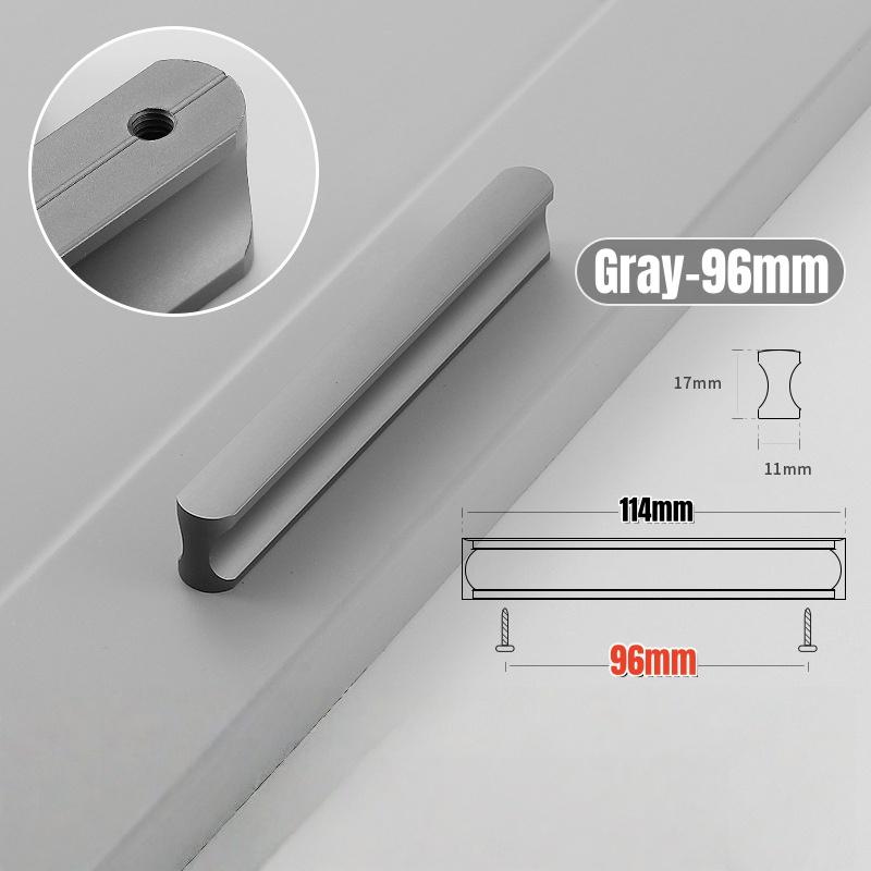 Modern Solid Aluminum Alloy Cabinet Handles with Screws,Simple Furniture Door Handle,Kitchen Cupboard Knob,Wardrobe Drawer Pulls