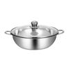 Pot Cookware Double Sided Stainless Steel Pot Split Pot with Lid Party Camping 28cm 1 Compartment