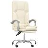 Office Chair with Massage Function Cream Faux Leather