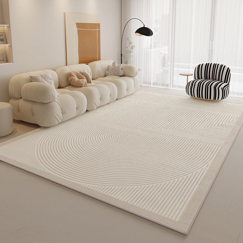 Covor de living crem cu bucle de catifea - impermeabil, decorațiuni dormitor și casă 2024