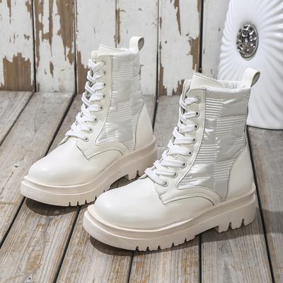 Ankle Boots for Women 2024 Spring Motorcycle Boots Thick Heel Platform Shoes Woman Slip On Round Toe Fashion Boots Botas Mujer