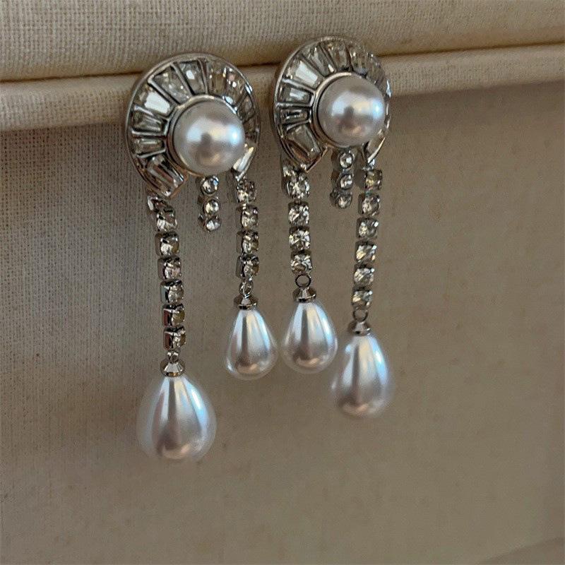 Винтажные серебряные многослойные серьги-подвески с цветочным узором - Высококлассный ретро-дворцовый стиль