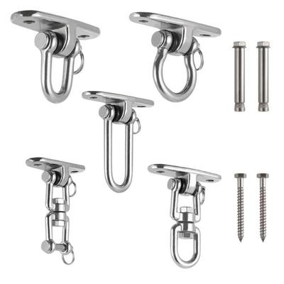360 Rotating Swing Hangers Set Hanging Brackets 304 Stainless Steel Hammock Chair Hooks Heavy Duty Ceiling Wall Mount