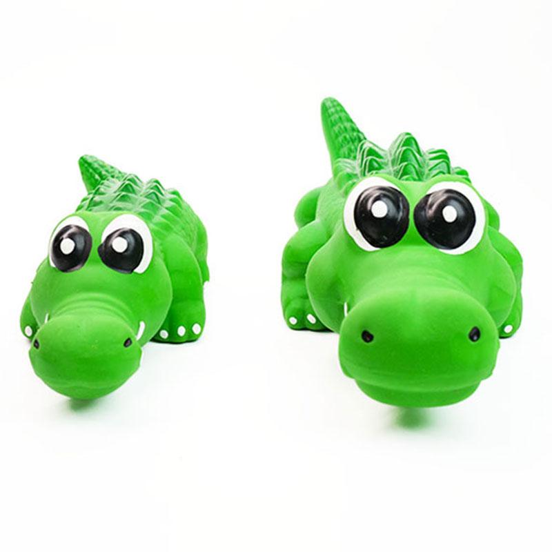 1pc Dog Chew Toy Latex Crocodile Pet Squeaky Toys For Small Medium Dogs Interactive Teeth Cleaning Dog Sounding Toy Pet Supplies